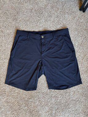 Infinity Linearflex Performance Shorts Mens 34x8 Navy Flat Front 4 Way Stretch R